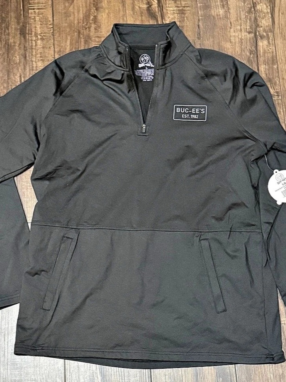NWT Buc-ee's Men's Black 1/4 Zip Pullover Black Large